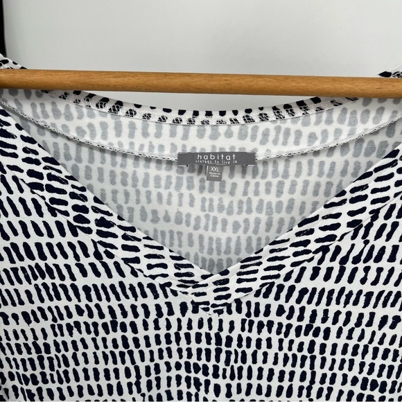 Habitat Clothes To Live In Travel Dress Size XXL Vneck Patterned Pockets Comfort - Picture 4 of 11